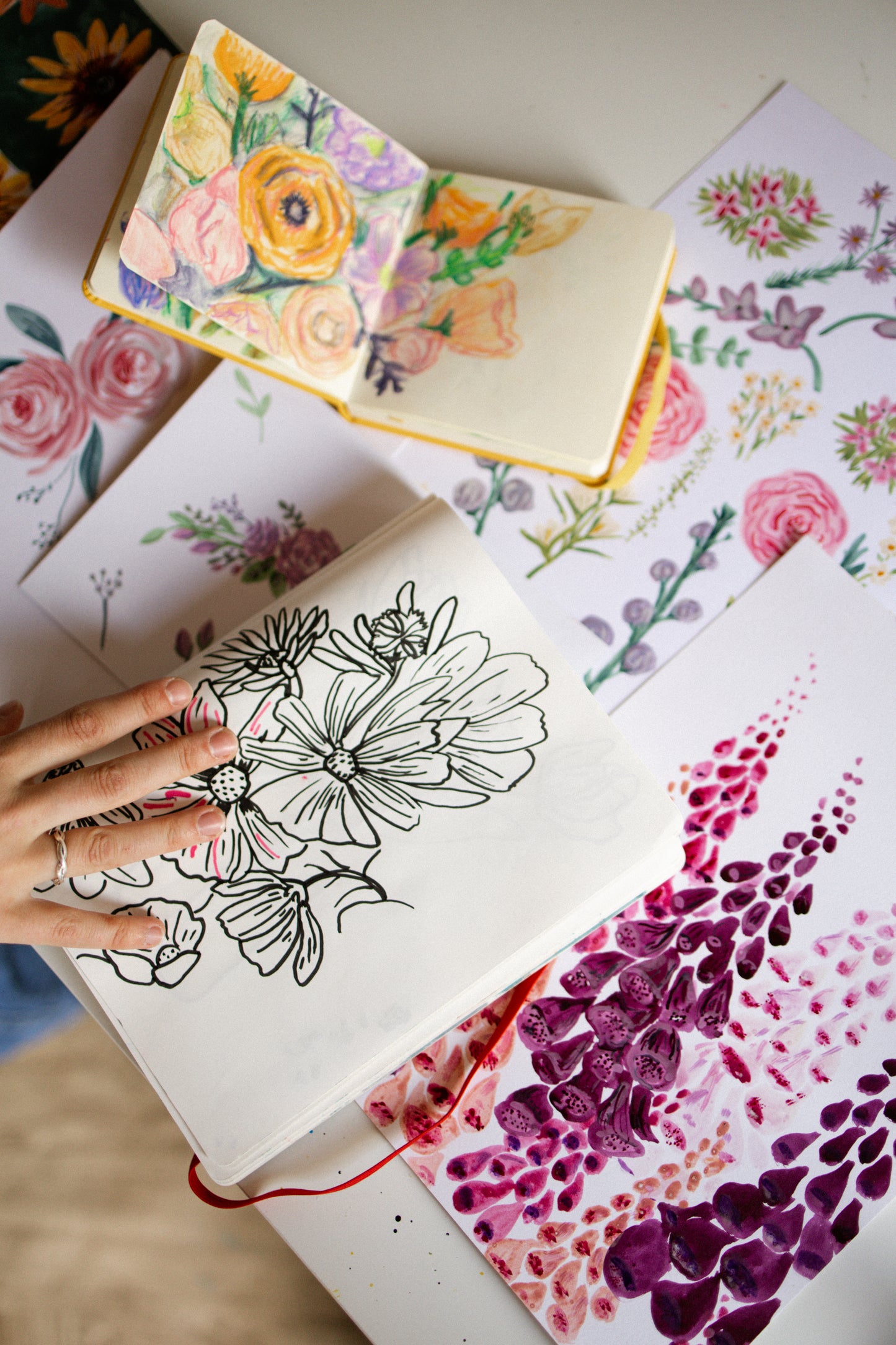 Floral Illustration for Cards Course at ISLAND Arts Centre