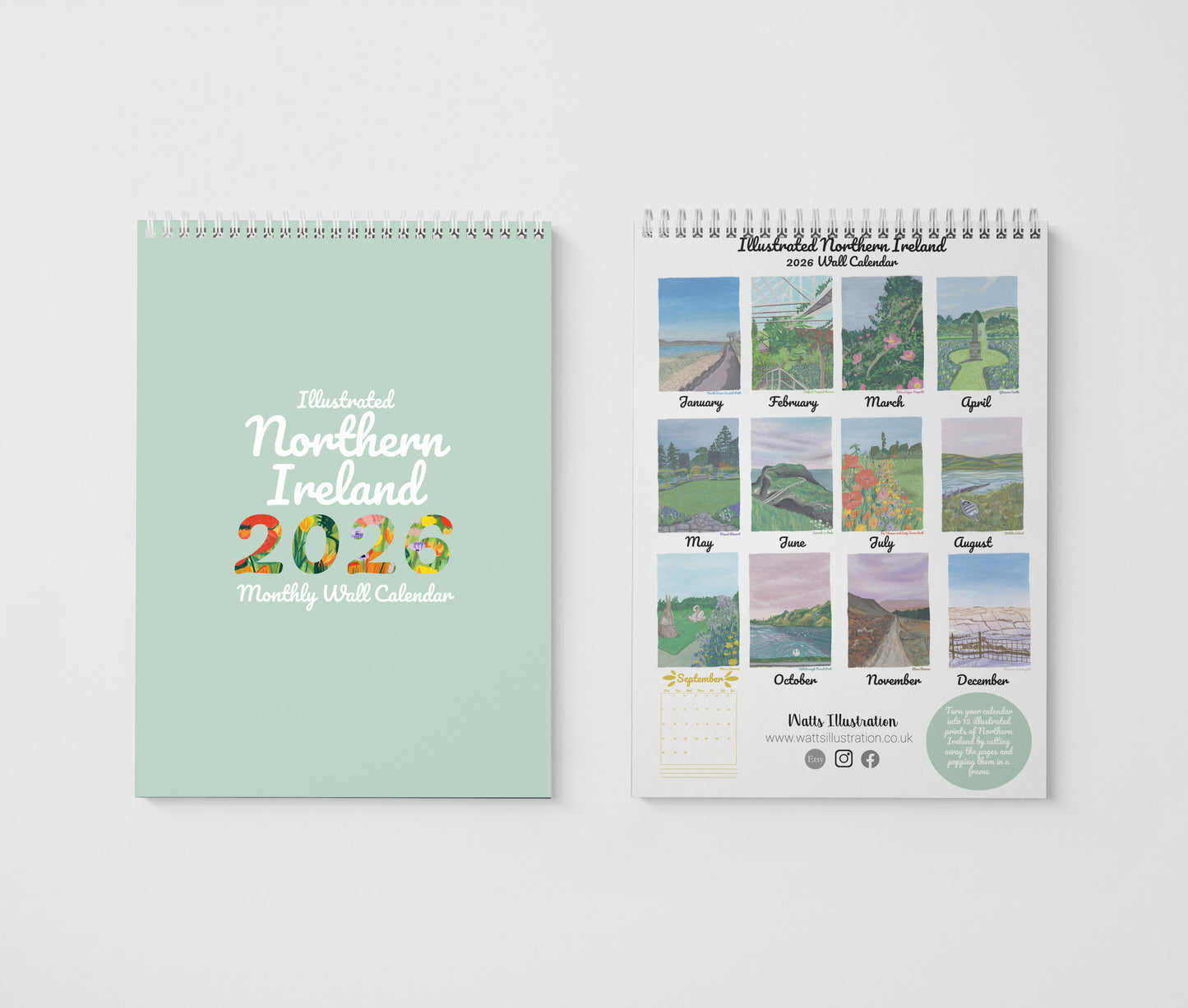 Illustrated Northern Ireland | 2026 Wall Calendar | A4 Calendar | NI