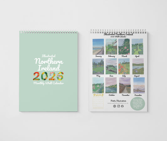 Illustrated Northern Ireland | 2026 Wall Calendar | A4 Calendar | NI