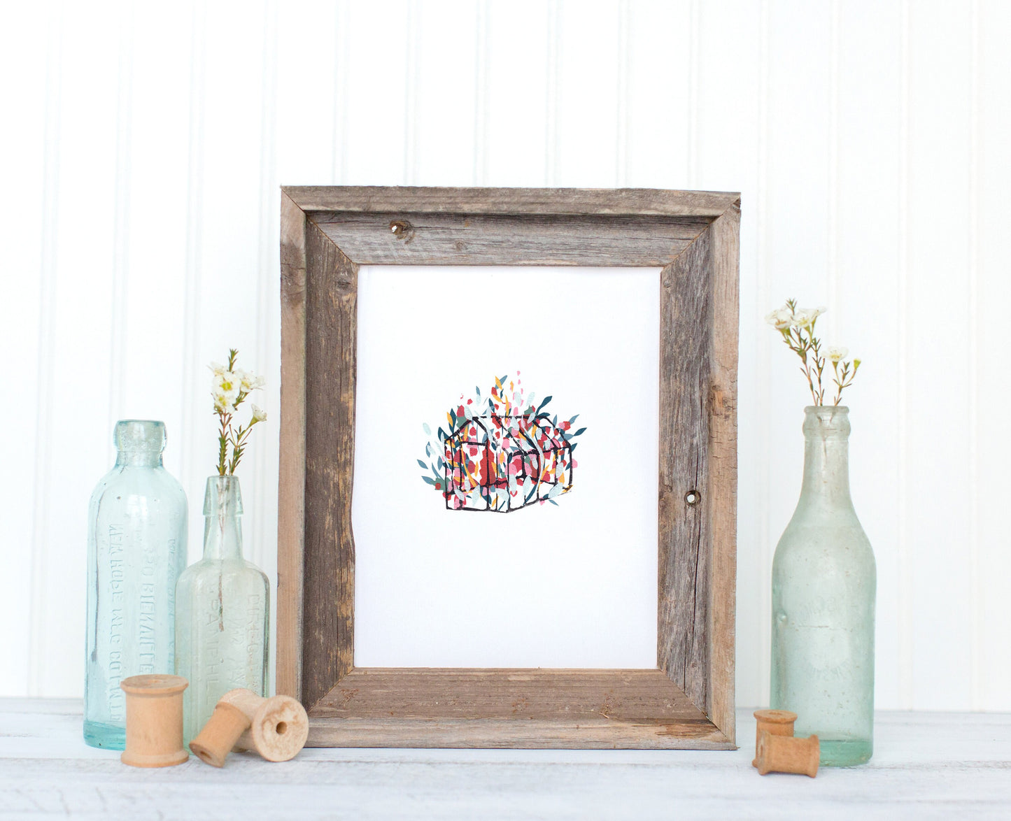 Original Greenhouse Pretty | Screenprint | Lino Print | A5