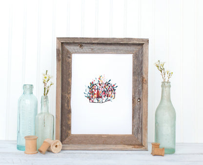Original Greenhouse Pretty | Screenprint | Lino Print | A5