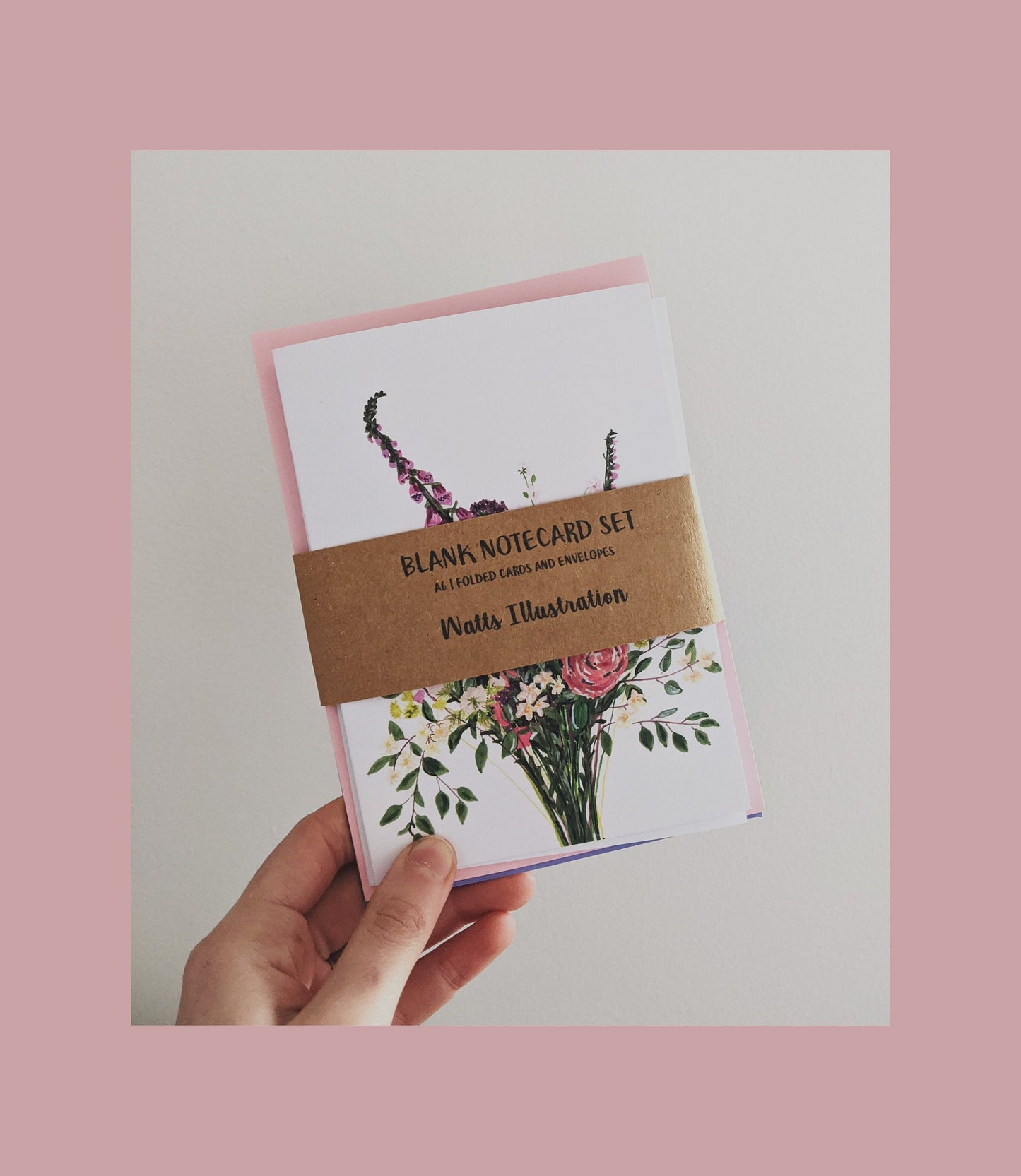 Set of three Notecards | Floral Notecard set | A6 blank Notecards | Flower Greeting Cards | Folded Note Cards Set